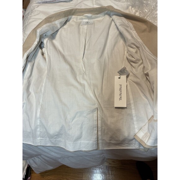 Bogner Women's Tan Blazer Jacket Size 12 Cotton Linen Blend Lined - Picture 8 of 12